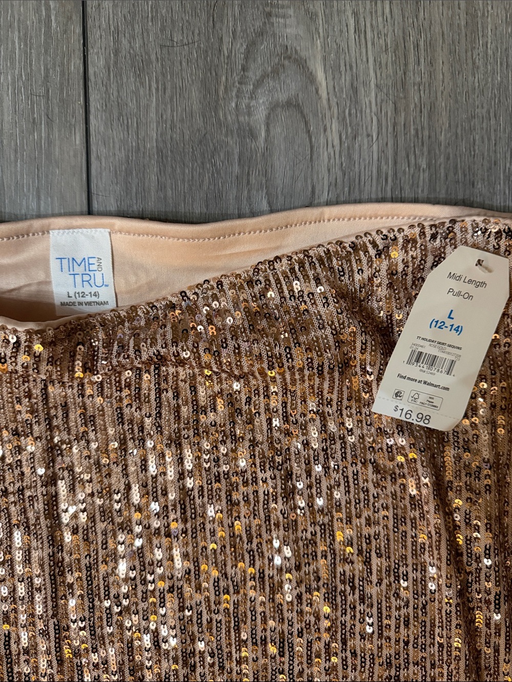 Time and Tru Gold Sequin Pencil Skirt - Picture 2 of 3